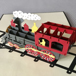 手作り切り紙ポップアップカード 汽車
