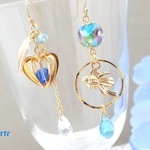 涼しげな鬼灯と金魚の夏ピアス 
