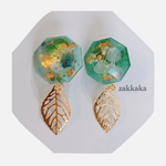 ドライフラワーレジンイヤリング