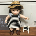 ぽぽちゃん服♡ボーダーワンピ＆靴＆カンカン帽風ハット♡夏コーデセット