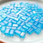 ぺたんこアクア　チェコビーズ　3.5X5mm 10g(約100個)