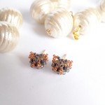 ヨーキー ピアス  キャッチに大粒コットンパール☆