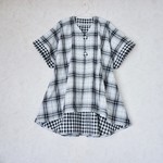 リバーシブルガーゼ・チェックのカーディガン✴︎ホワイト×ブラック