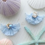 ER■アクアテール／淡水パールのイヤリング■６月誕生石、スワロフスキー