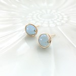 アクアマリンの一粒ピアス　14ｋｇｆ　