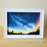 油絵原画『満天の星空』　額縁付き