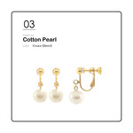 [8mm] Cotton Pearl Earrings [Kisuka]