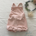 ❤︎優しいピンクベージュ❤︎コットンリネンベビーサロペット❤︎