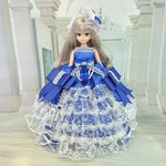 リカちゃん お姫様ドレス 一点物☆ロイヤルブルー