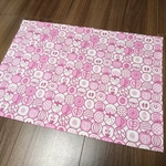 ～80cm×60cm【サイズオーダー】ランチョンマット(北欧調丸いフルーツ(ピンク))
