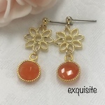 Couleur chaude　－温暖色ー　ピアス（イヤリング）　カーネリアン