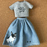 Tシャツ&デニムスカートセット リカちゃん ブライスサイズ