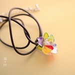 七色の薔薇 レインボーローズ チョーカー ペンダント