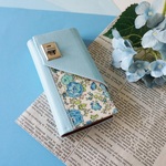 爽やかブルーローズ◆Xperia、Galaxy、AQUOS、Androidケース◆リバティフェリシテ手帳型スマホケース