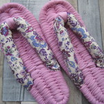 布ぞうり：pink25cm/purple flower