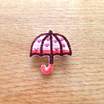 キラキラ傘のブローチ（pink）