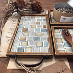 ＊NEW TILE＊アンティーク風モザイクタイルのティートレイSS＊ トレイ コースター タイルトレイ