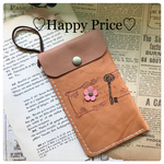 ♡Happy Price Sale♡レザー日焼け止めポーチ＊Beige×Camel