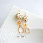 アンティーク飴色ピアス イヤリング