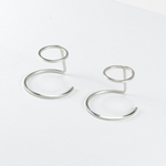 ダブルシェイプ 繊細サークルピアス SilverFilled