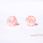 再々販。*.フラワーパーティ.*。クラッシュシェルピアス・イヤリング(ラウンド)