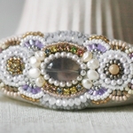 ビーズ刺繍◇ロングバレッタ（クラシカルパールマルチ