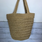 【受注製作】スタークロッシェ編みの麻ひもマルシェバックＢ（Ｌ）