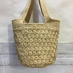 【受注製作】花網み模様の麻ひもマルシェバックＣ（Ｌ）マグネットなし