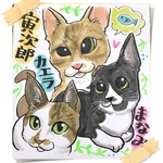【3匹】かわいい！なかよし♪ペット似顔絵