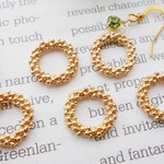 〇メタルリング　6個　15ｍｍ　金色/ゴールド　模様入り　パーツ