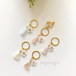 タッセル まる お花の手編みピアスorイヤリング