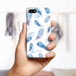 【iPhoneXS】【iPhoneXR】対応 スマホケース 羽根 イラスト 名入れ iPhone お揃い ペア 送料無料
