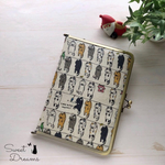 【完成品】スリムでマルチなカードケースがま口（せんたくにゃんこ・ラミネート）