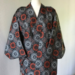 古布 村山大島紬 新品未使用反物 リメイク 作務衣 大人女子♡和のお洒落上着