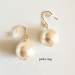 14kgf♡大粒コットンパールフックピアス