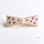 【再販】小花のリボンバレッタ 
