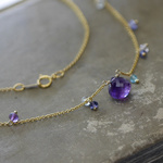 再#524N★マイクロカット★アメジストと紫陽花カラー天然石のネックレス