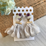 ライトグレーシフォンタッセル✱春夏ピアス