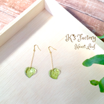 ハートリーフ♡の揺れるピアス  gold/silver 樹脂ピアスにも変更できます☆ ボタニカル クリア