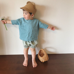 ドロップショルダーのダブルガーゼシャツ