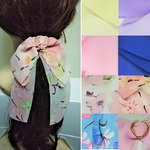 きれいなお姉さんスタイル　風になびく美髪に上品花柄シフォン　ゴールドハート　ポニーテールヘアゴム　【3032】