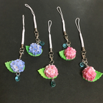 和菓子 花びら 紫陽花 根付ストラップ
