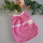 ★お値下げ❤完成品（Ｓ）ピンクギンガムふんわりタンクトップ　夏服