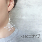 ▷送料無料*かすみ草❁スクエア ピアス✳︎イヤリング◁