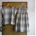 SALE~夏*(LL)大きなブロックカットソー＆スカートset