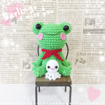 あみぐるみ✨ぺたんこお座りのカエルちゃん🐸