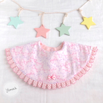 【おまけ付き♡ ふんわり可愛い おめかし360°まんまるスタイ】 ゆめかわいい ピンク  フリルリボン