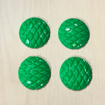 VINTAGE RETRO GREEN ROUND DESIGN CABOCHONS