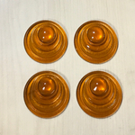 VINTAGE CLEAR BROWN ROUND DESIGN CABOCHONS