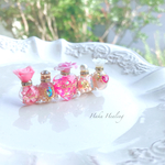 ミニチュア香水のヘアクリップ♡ピンク